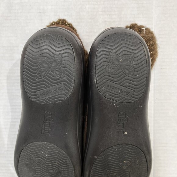 Alegria Juneau Boots Women 11 Brown Knit Sock Upper Slip On Suede Casual Comfort - Picture 8 of 11